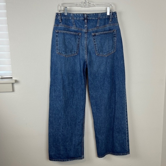 Reformation Louise Jeans Baltic Wash Button Fly Wide Leg - Picture 3 of 7